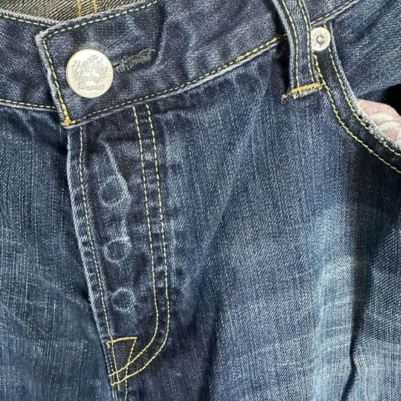 Ed Hardy Distressed Button Fly Blue Denim Jeans Men’s 38 x 32 - Picture 6 of 16